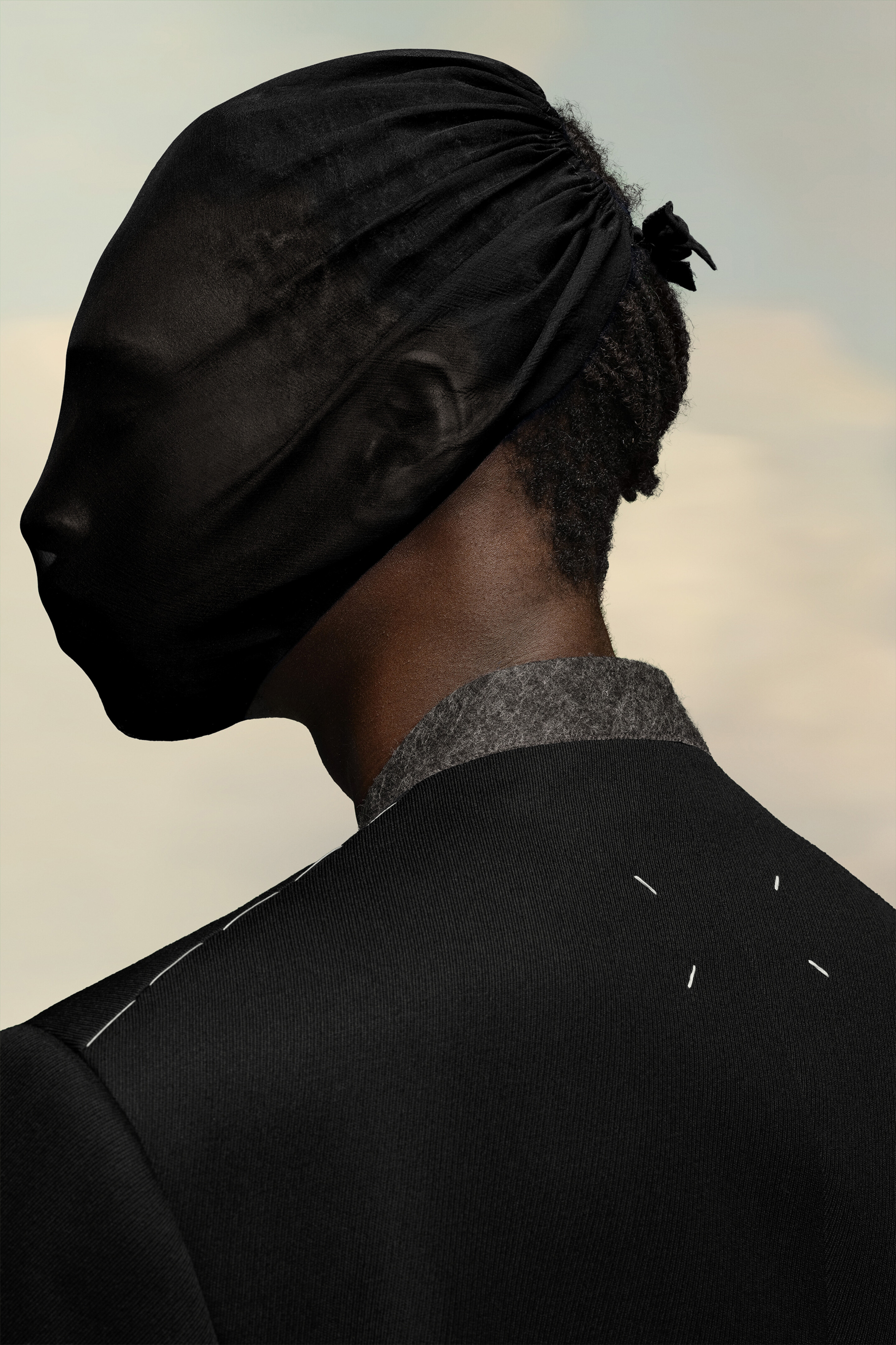 Manteau en cavalerie de laine Noir