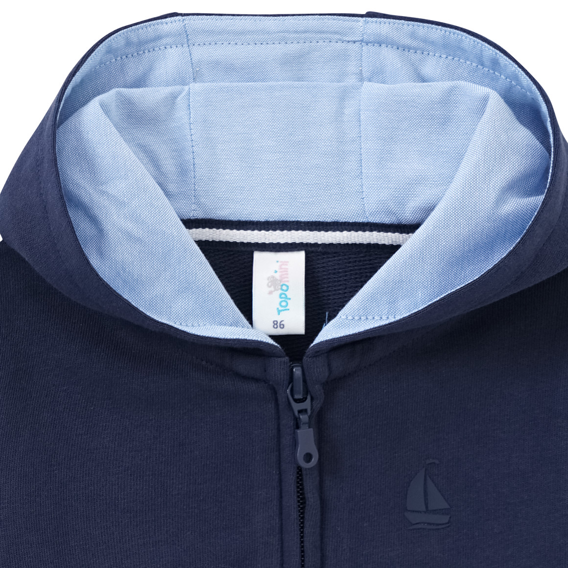 Topomini Baby Sweatjacke aus Bio-Baumwolle dunkelblau