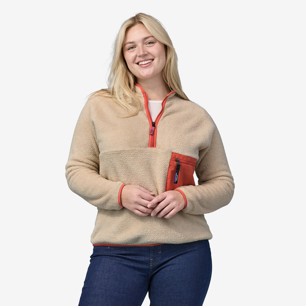 Damen-Fleecepullover mit halbem Reißverschluss von Re-Tool