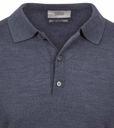 King Essentials The Robert Long Sleeve Poloshirt Merino Antraciet KM111030002-C003T kopen