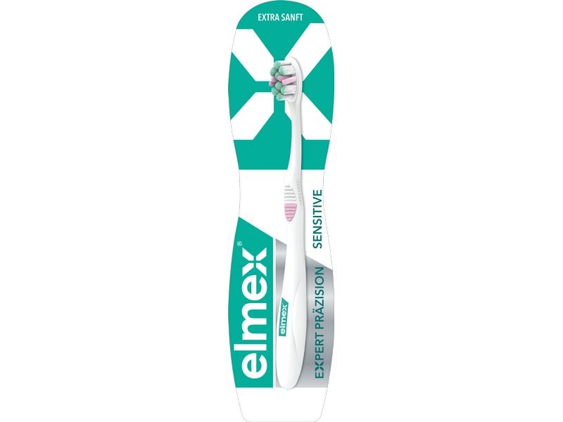 elmex Handzahnbürste Expert Präzision Sensitive Extra sanfte Zahnbürste