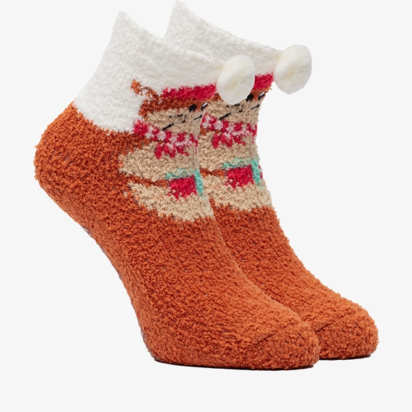 1 paar kinder softy kerstsokken oranje