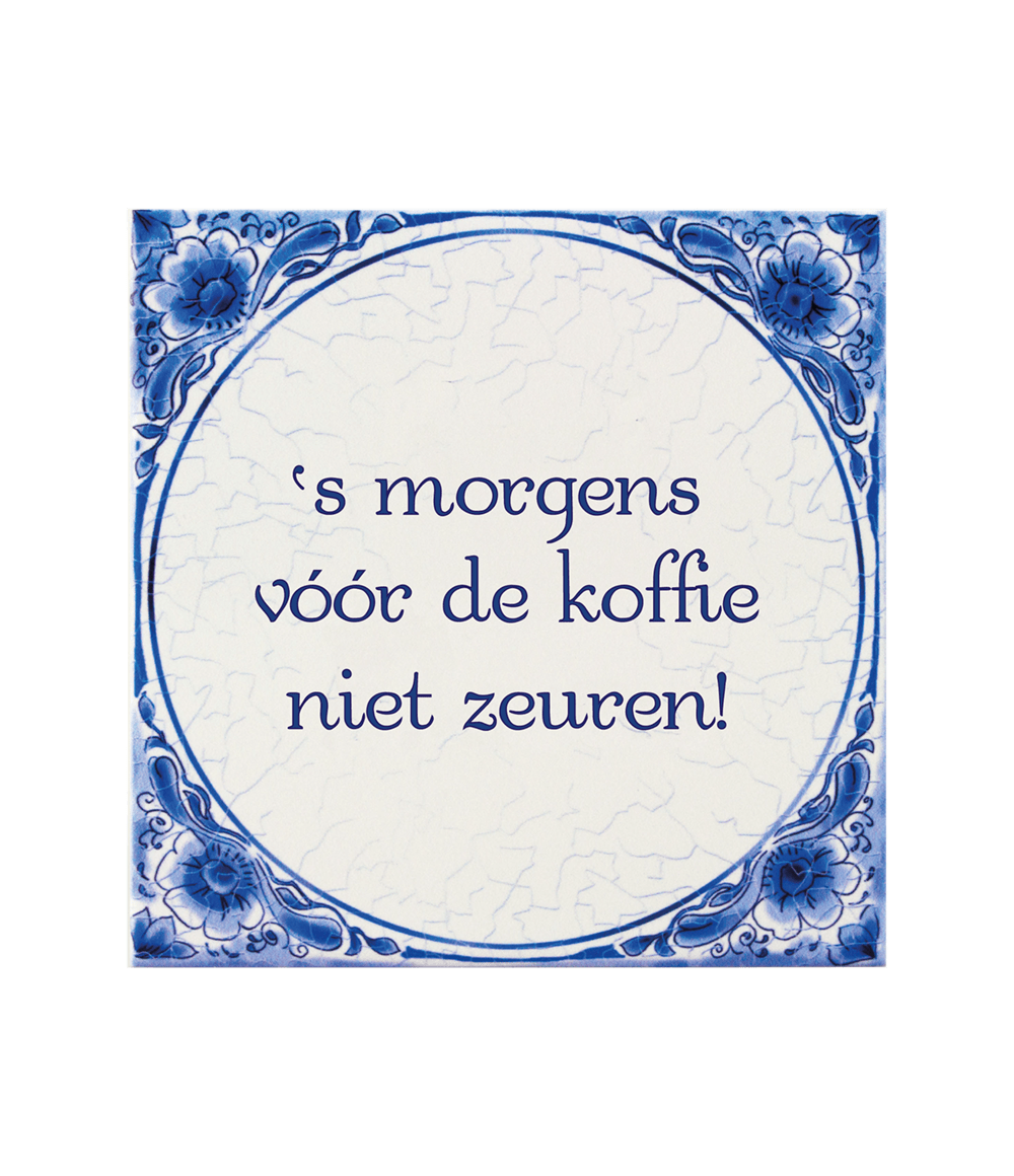 Delfts Blauw Tegel 's Morgens 14,5cm