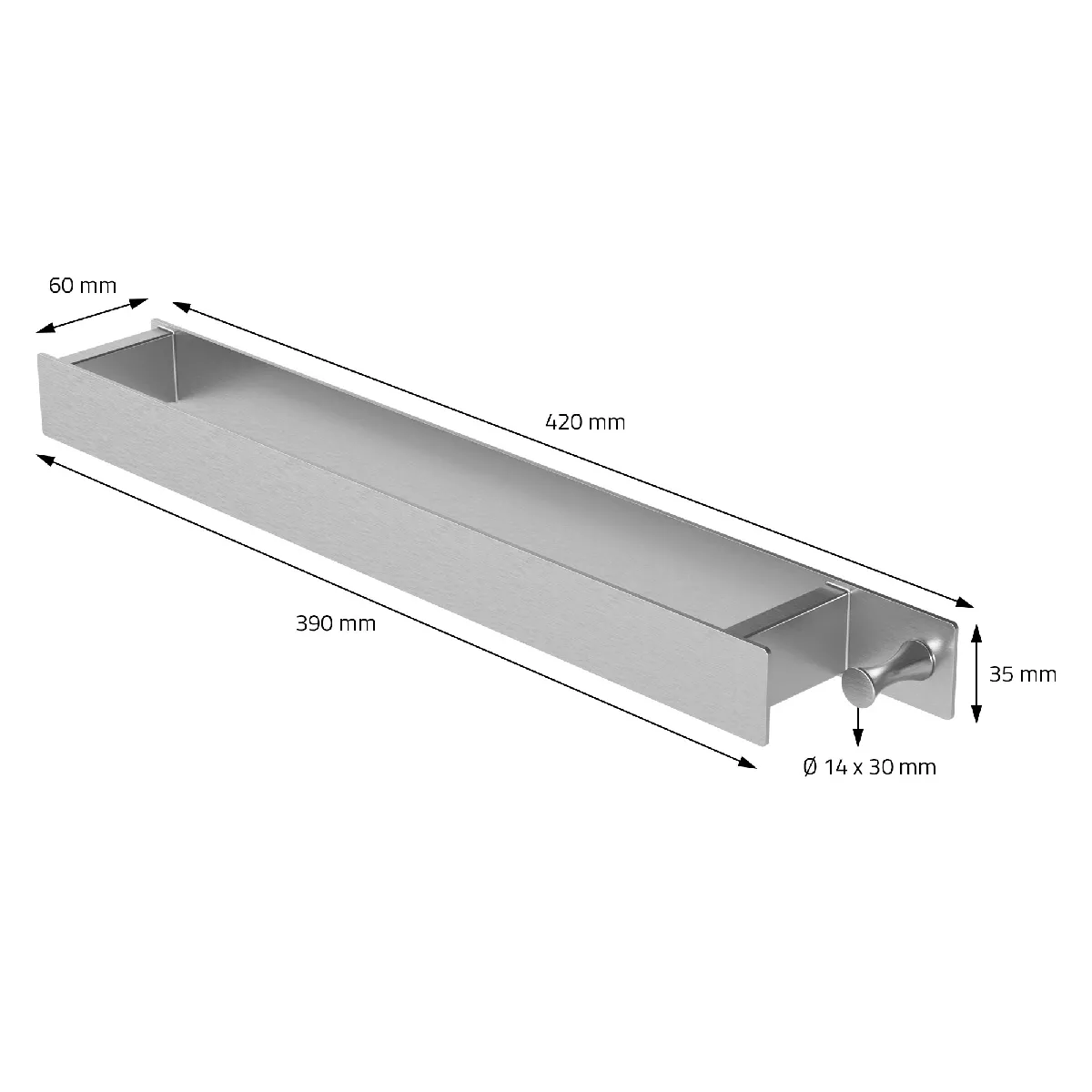 ML-Design Porte-serviettes argent - 42 cm