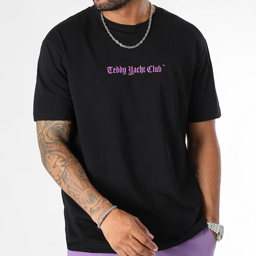 Tee Shirt Oversize Large Art Series Dripping Mono Noir Violet
