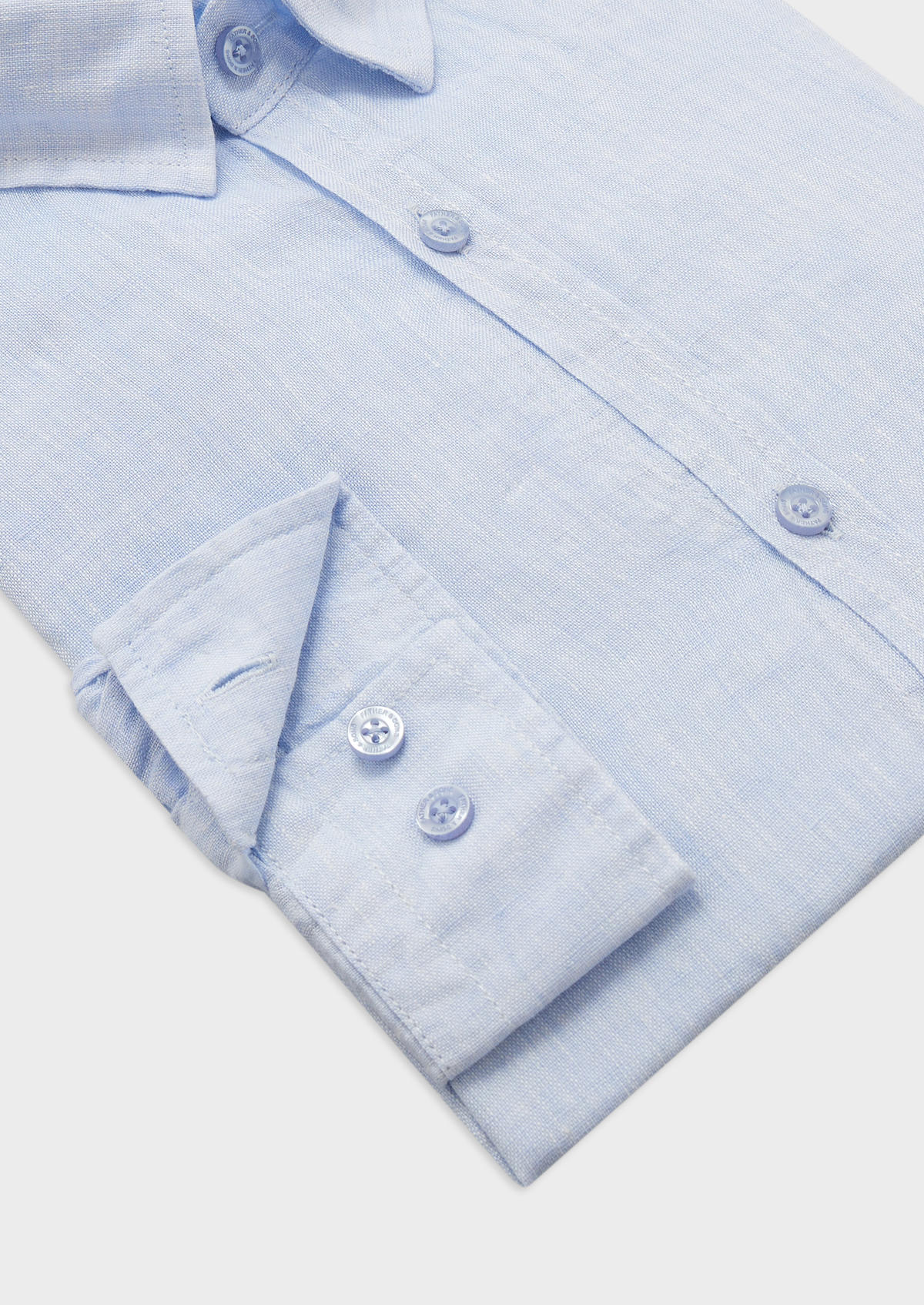 Chemise sport Slim en lin uni bleu ciel