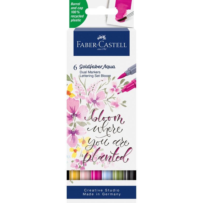 Faber-Castell Goldfaber Aqua Dual Marker, Lettering, 6 Stück, assortiert