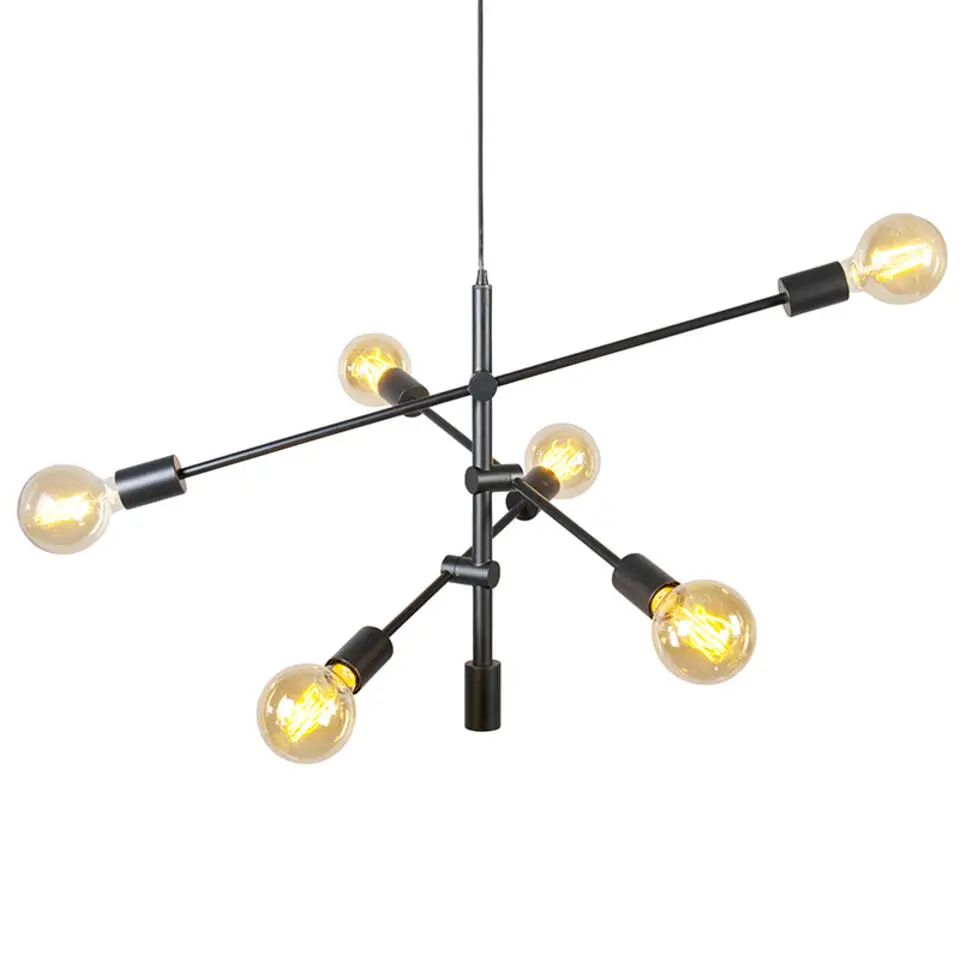 Qazqa hanglampen sydney zwart e27