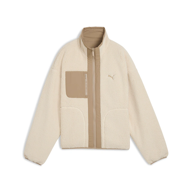 PUMA Wendejacke »REVERSIBLE HYBRID SHERPA JACKET« ohne Kapuze