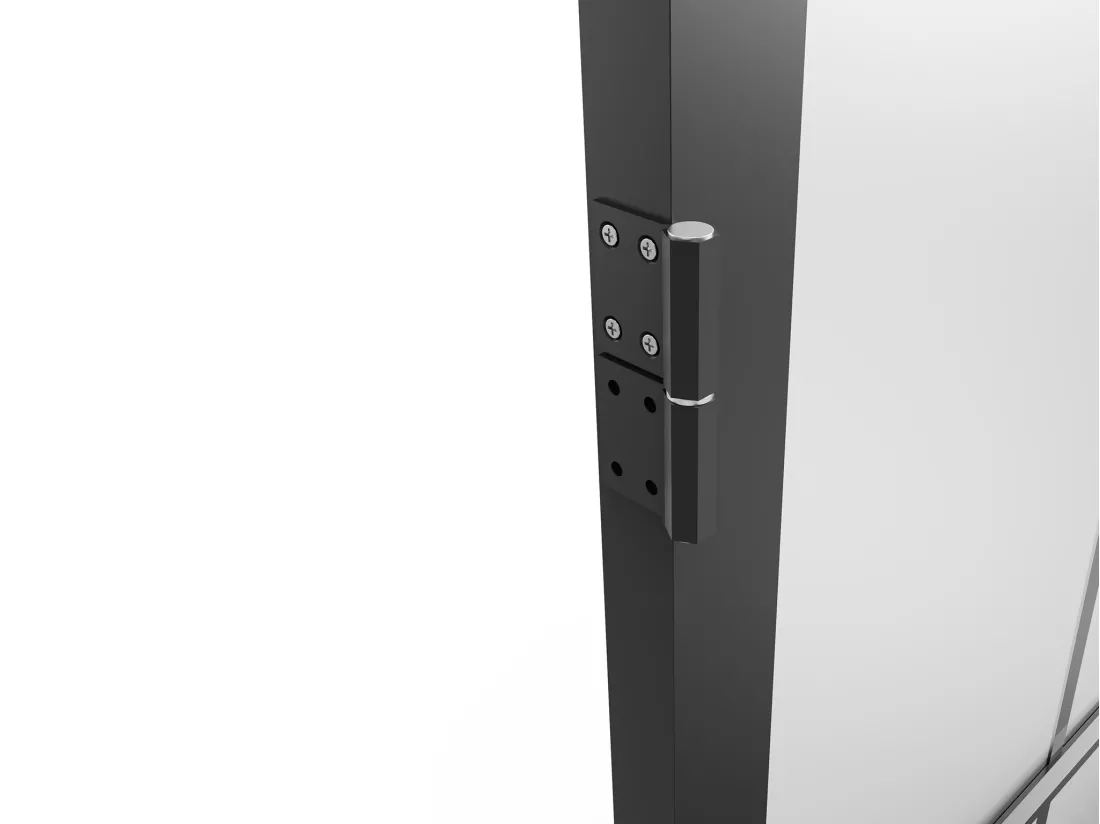 Bloc porte réversible en aluminium et verre dépoli - H204 x L83 cm - Noir - SEROTO