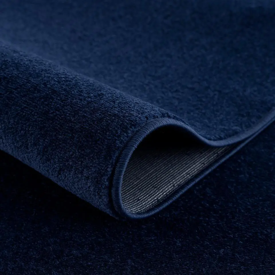 Uni Effen Laagpolig Vloerkleed Modern Donker Blauw Navy - 240x340 CM