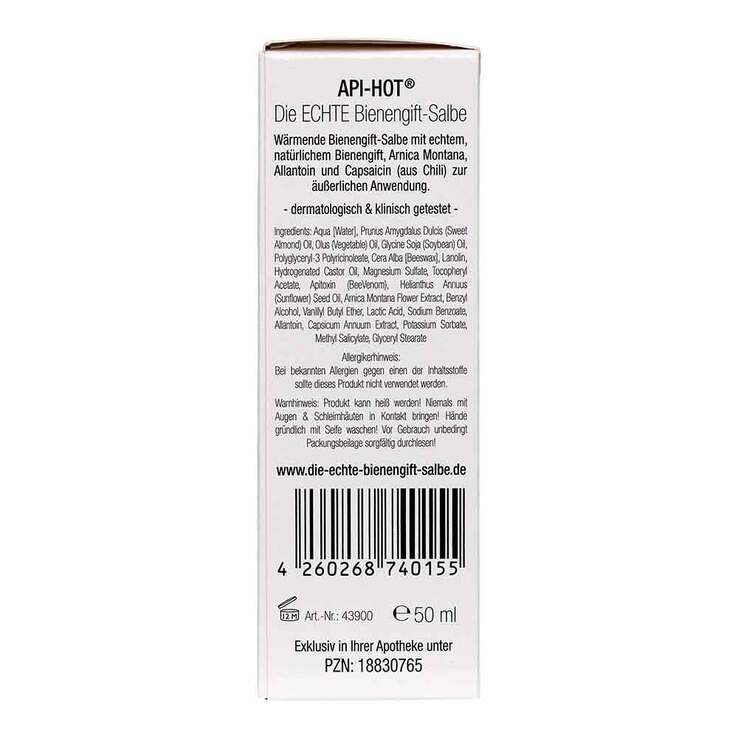 Api-Hot die Echte Bienengift-Salbe Wärmend, 50 ml