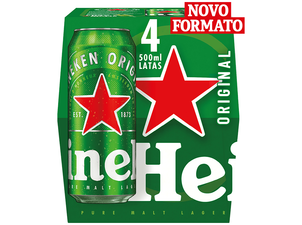 CERVEJA HEINEKEN LATA 4X0.50L