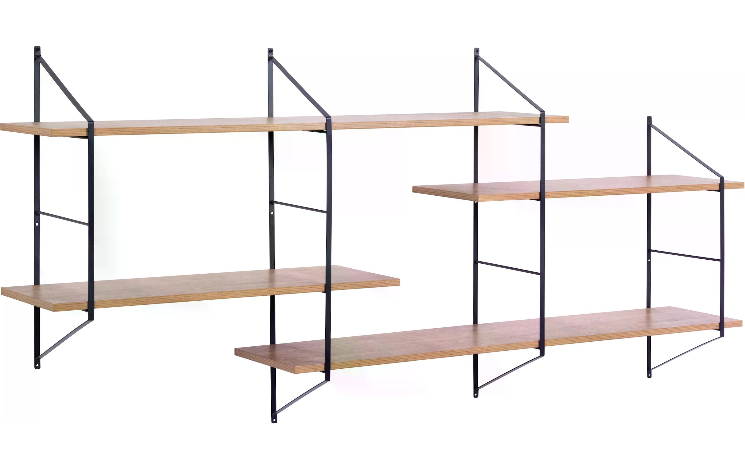 AC Design Wandregal »Design Belfast 191 x 25,5 x 79 cm, Braun/Schwarz«