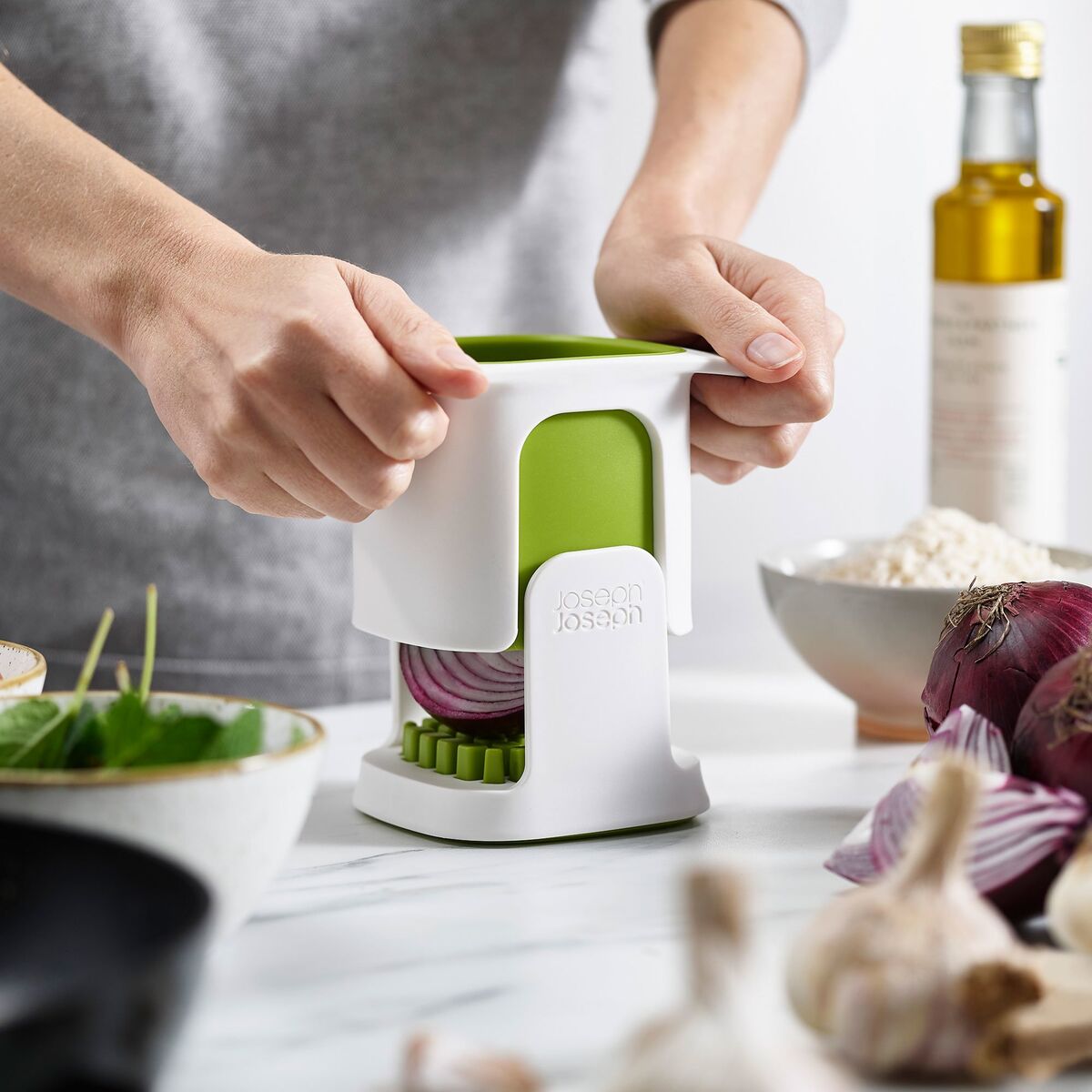 ChopCup grønnsakskutter, hvit/grønn