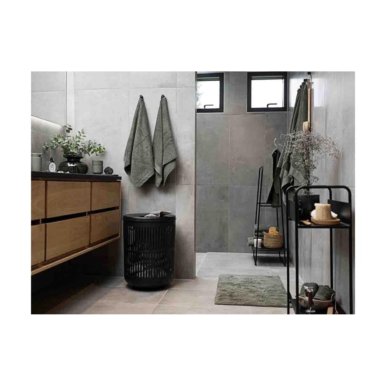 Badteppich Tiles Olive Green