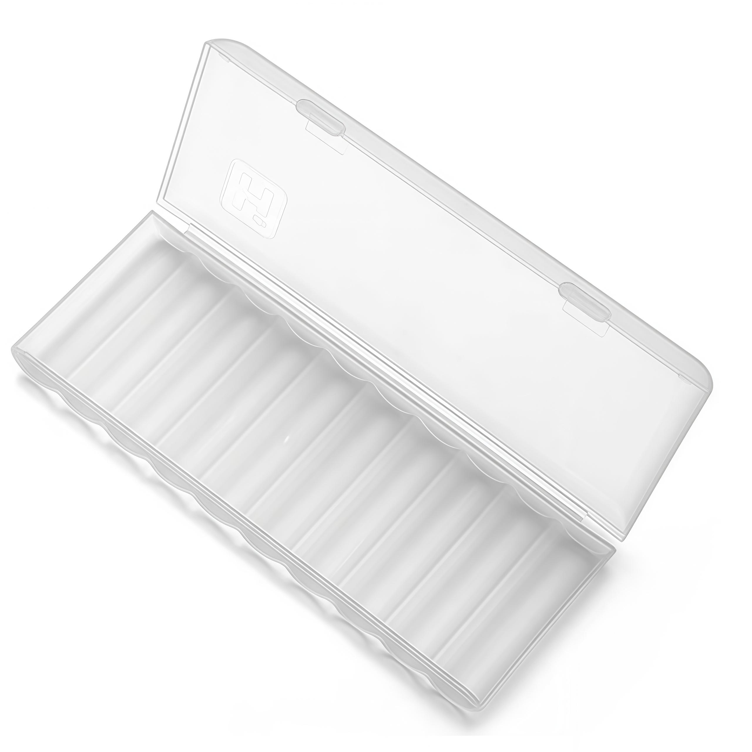 (19x7.5cm) Batterie Aufbewahrungsbox Batterien Organizer für Batterien Typen AA / AAA / 18650-Batterien - Transparent