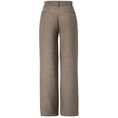 Damen-Bundfaltenhose, Braungrau