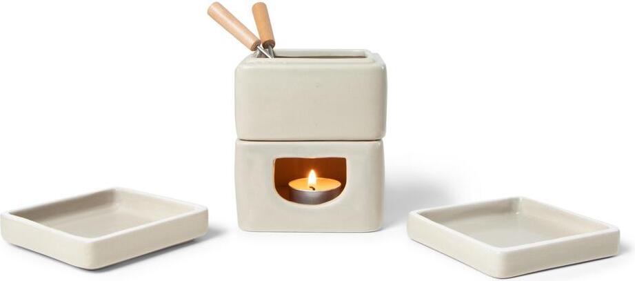 Senza mini fondue set grijs 10 x 10 x 15 cm 6-delig