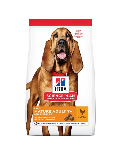 Hill's Canine Senior Light - Hondenvoer - Kip 12 kg