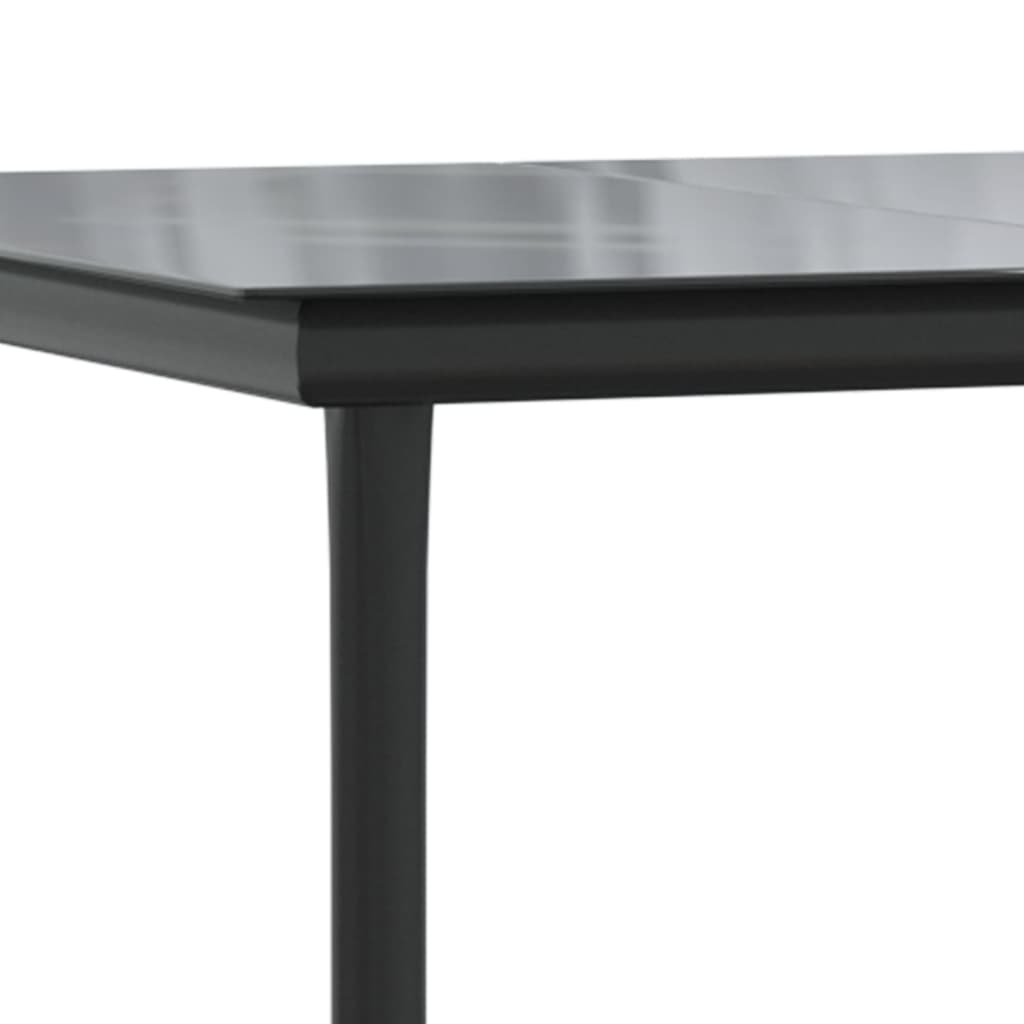 Mobilier à dîner de jardin 5 pièces noir résine tressée