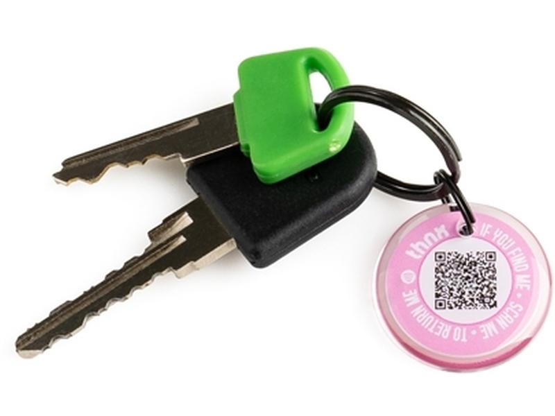 thnxtags thnx tag S Pink Smart Tag mit kostenloser und benutzerfreundlicher App