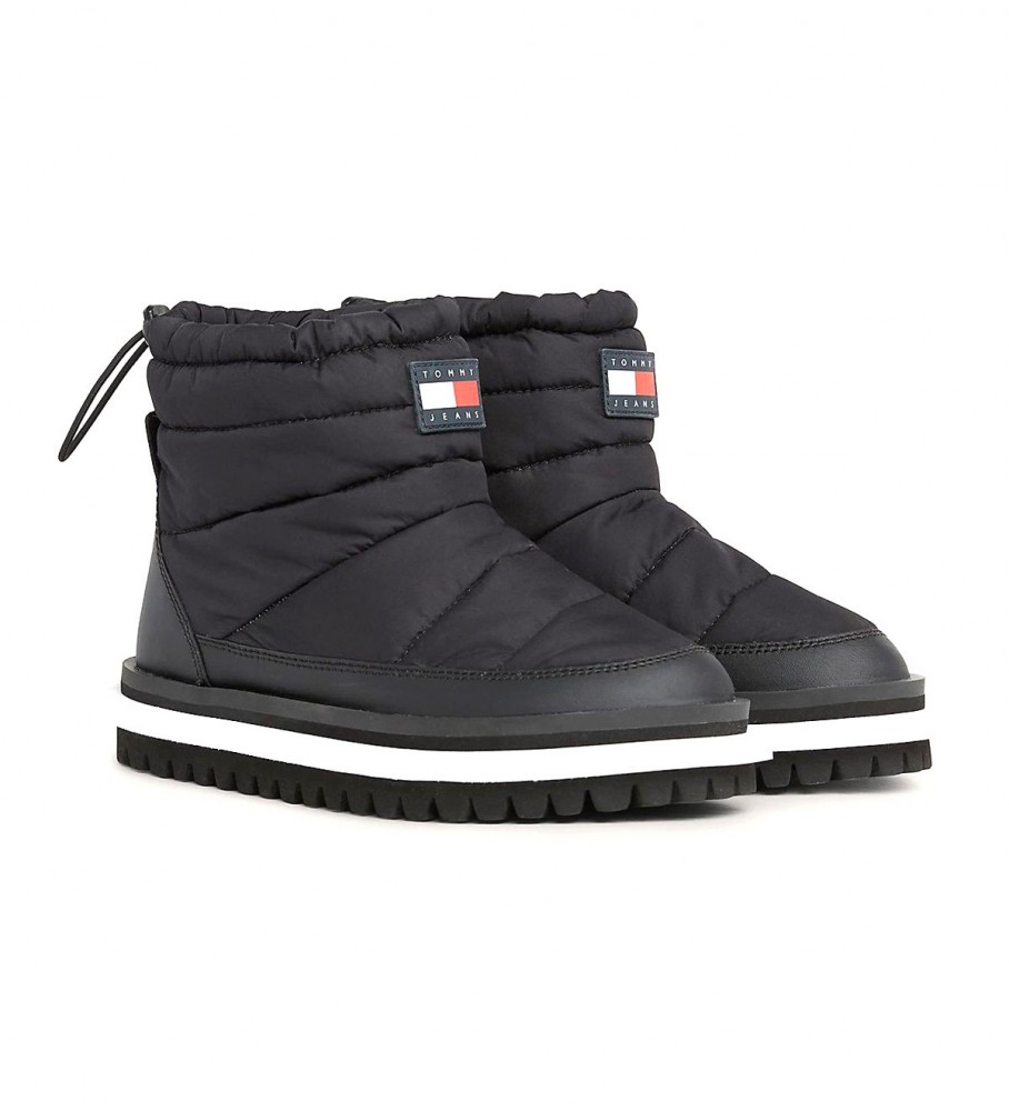 Botas de cano curto Tommy Jeans Recycled Matelassadas Pretas
