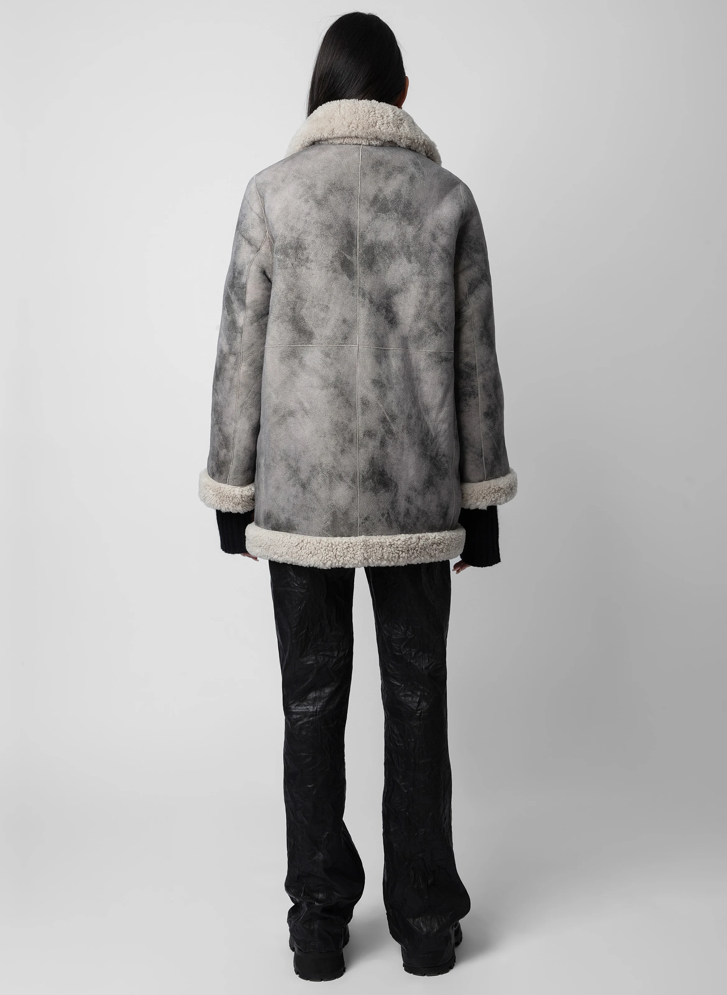 MAGDAS - Manteau réversible en cuir et sherling | Beige