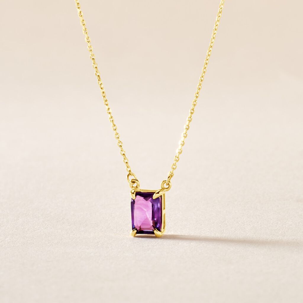 Collier Nottingham Or Jaune Améthyste