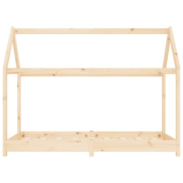 vidaXL Seng/Sengeramme barn grå heltre furu 70x140 cm change1