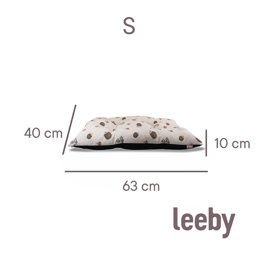 Almofada Leeby branca acolchoada com ouriços para cães