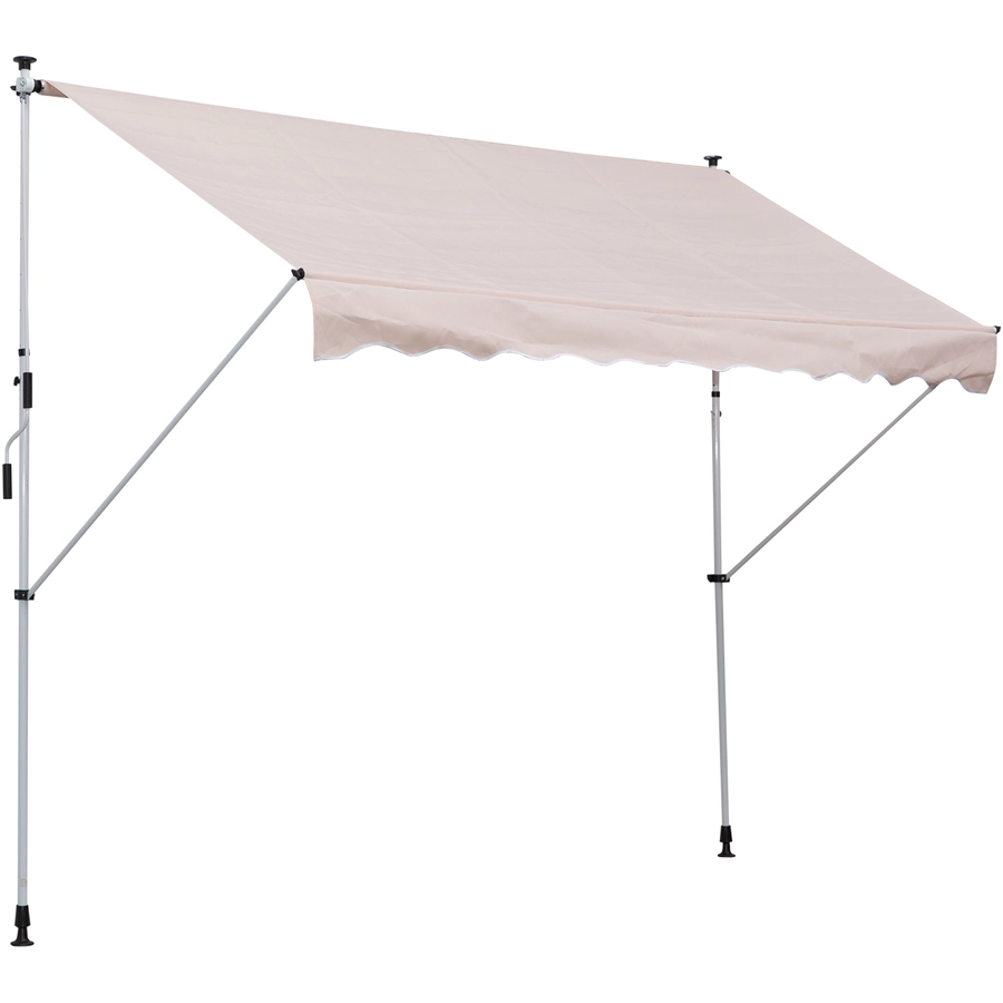 Outsunny Klemmmarkise mit Handkurbel beige