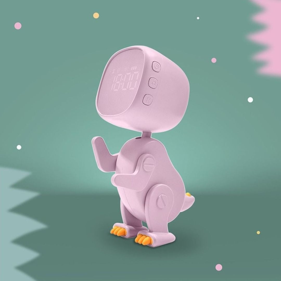 Mary's wekker robot dino - roze