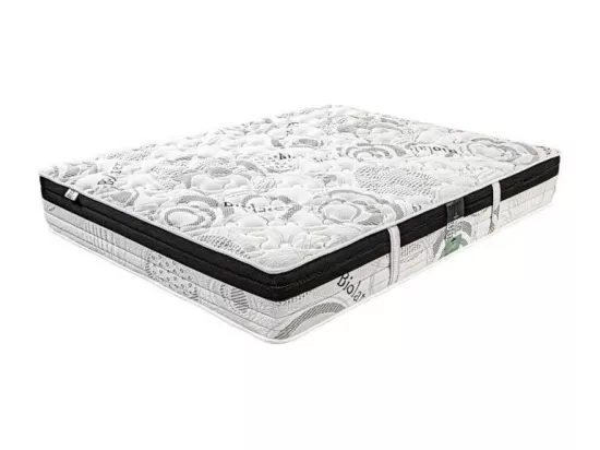 Matelas Sleeplux, 26cm, latex, ergonomique, face été/hiver, haute densité + Oreiller, 180x200cm