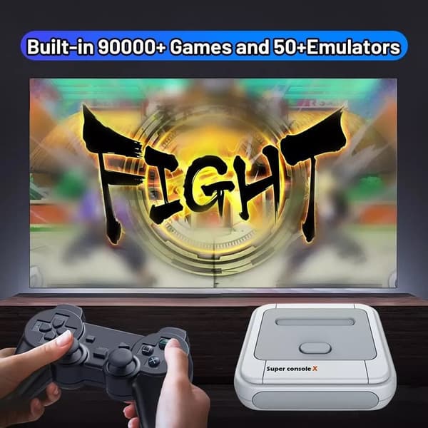 Super Console X Retro Video Game Console Support 90000 Games 256GB + 2 Game pads