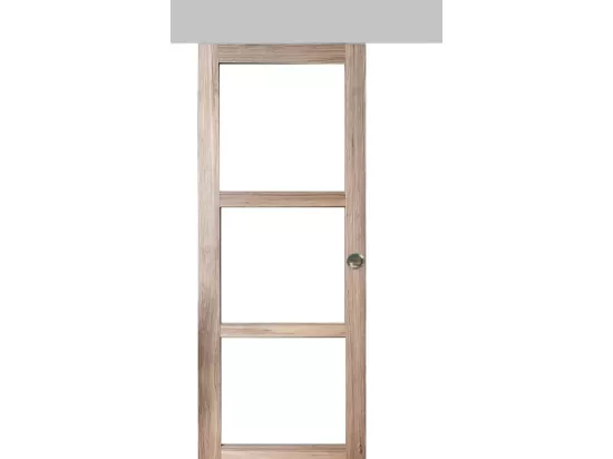 Porte Coulissante Frake Vitrage Transparent H204 X L83 + Rail Alu Et 2 Coquilles Gd Menuiseries
