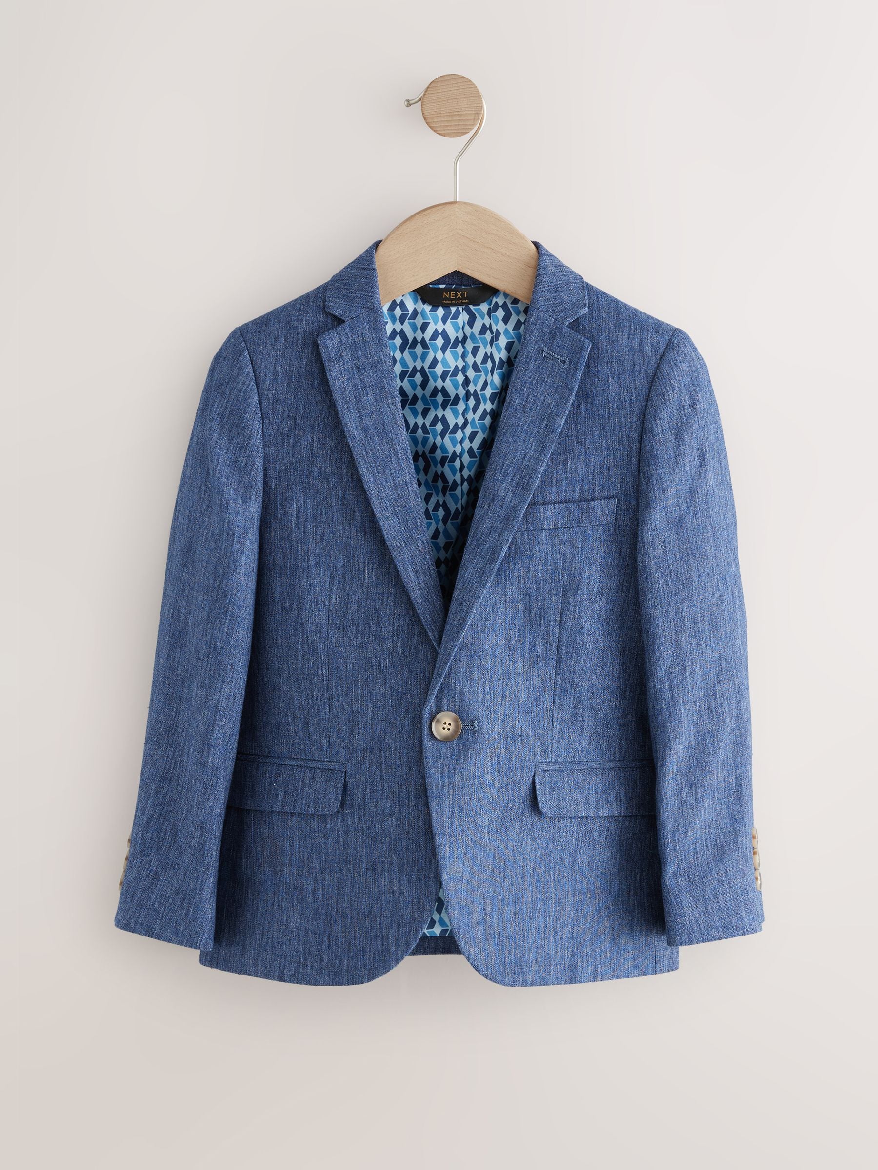 Blauw - Linnen colbert (12 mnd - 16 jr)