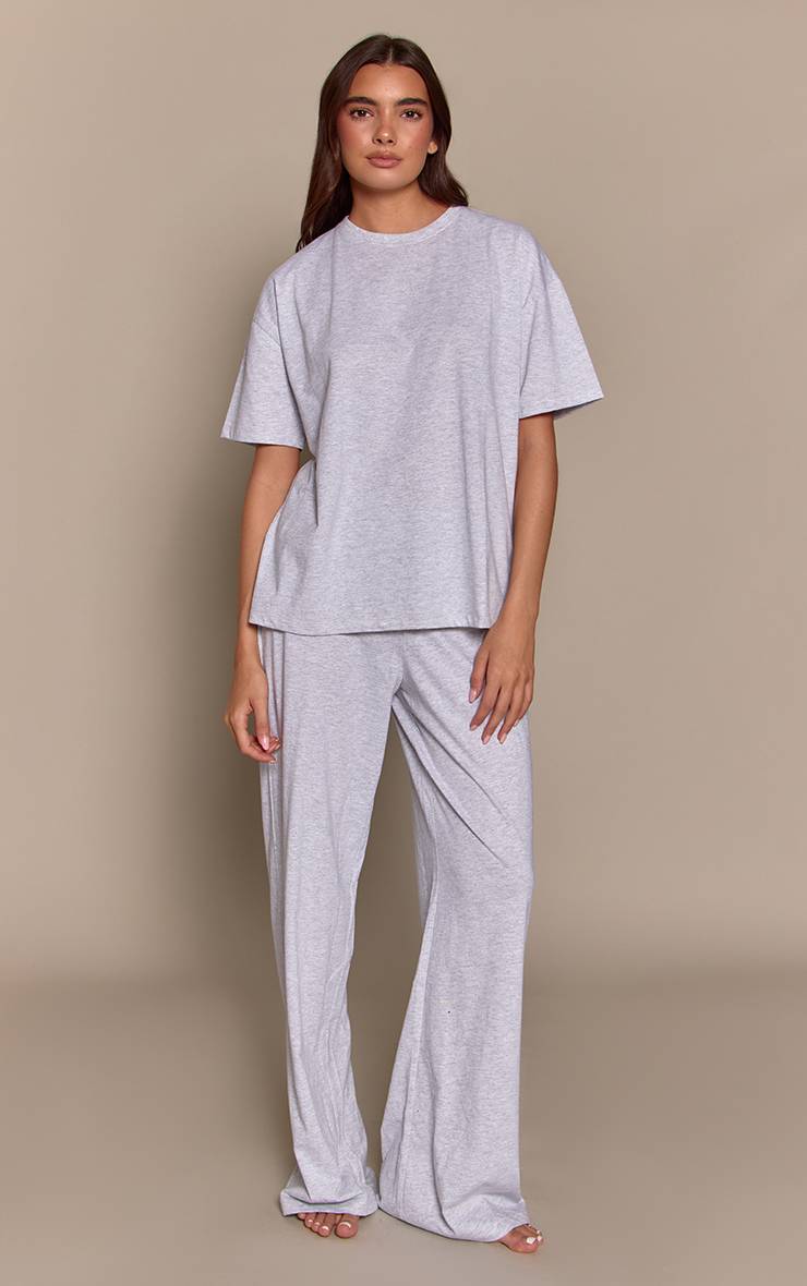Gris Cendré Haut De Pyjama Ample À Manches Courtes