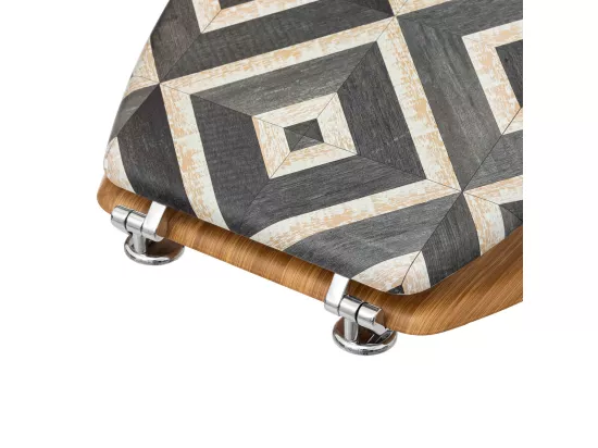 Abattant WC en Bois & Charnières en zinc déco Canvas Noir et Beige