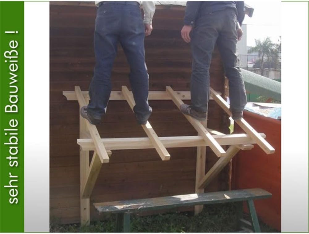 Melko Haustürvordach Vordach 2050 mm Pultvordach Tür Überdachung Haustür aus Holz Holzvordach Türdach