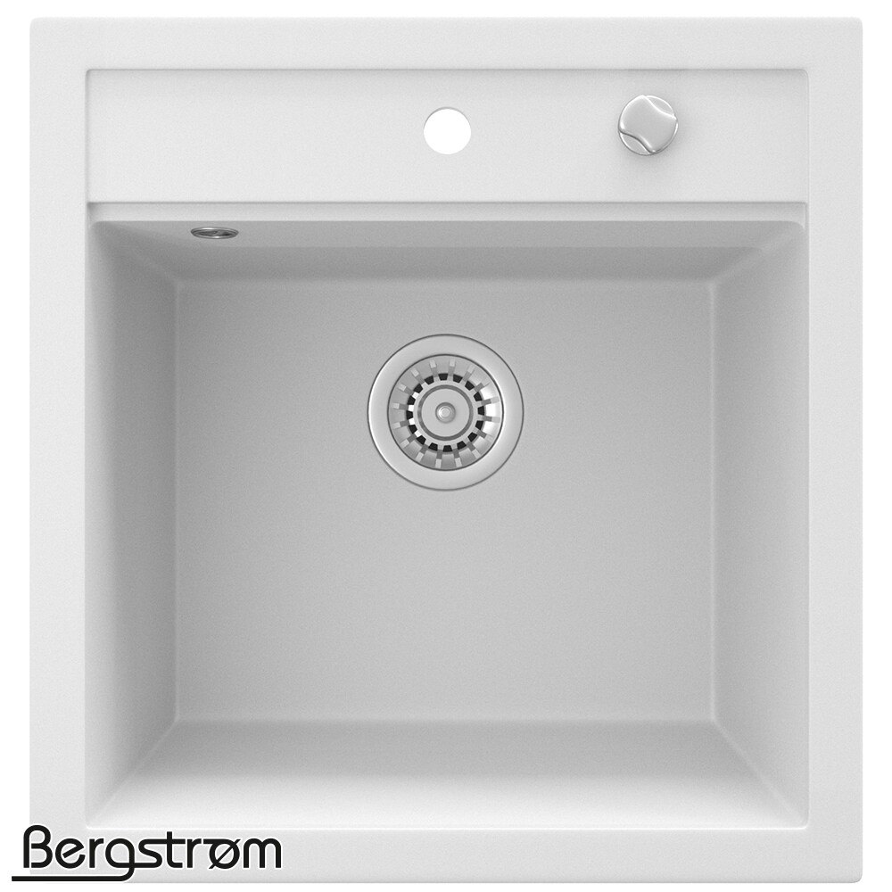 Bergström Granit Spüle Küchenspüle Einbauspüle Spülbecken 490x500mm Weiß