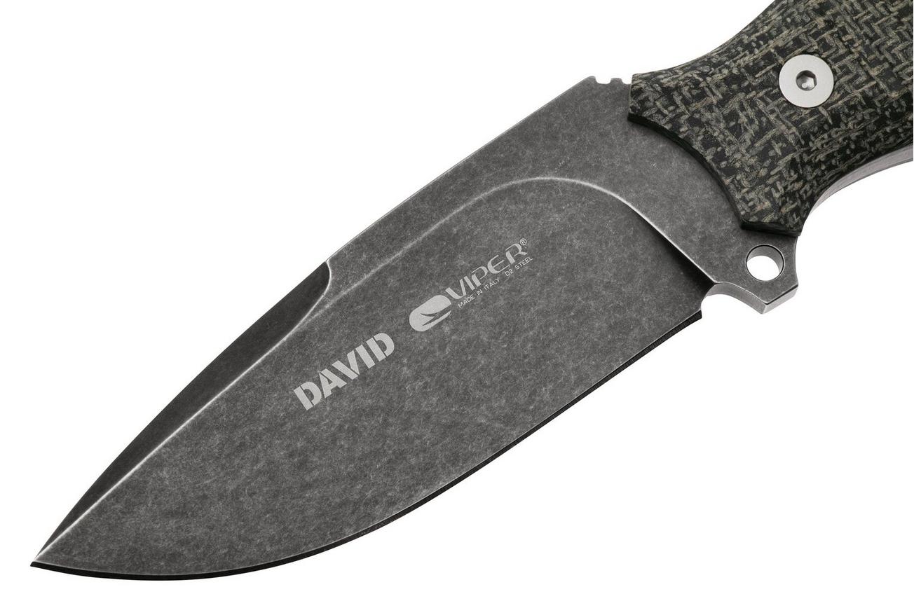 Viper David Evolution 4002ECB D2, Black Micarta, vaststaand mes