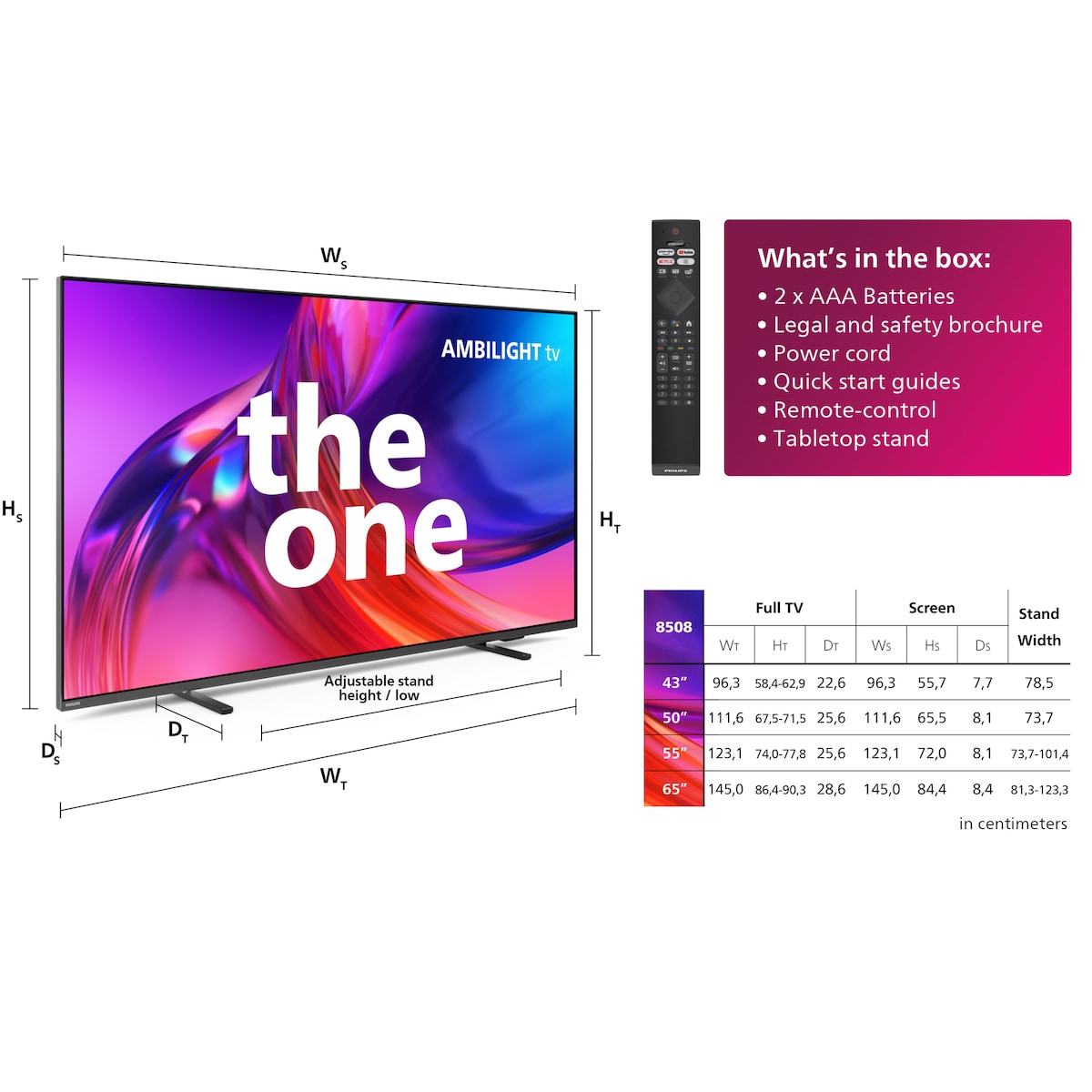 Philips The One 50” 4K LED Smart TV 50PUS8508/12 (2023)