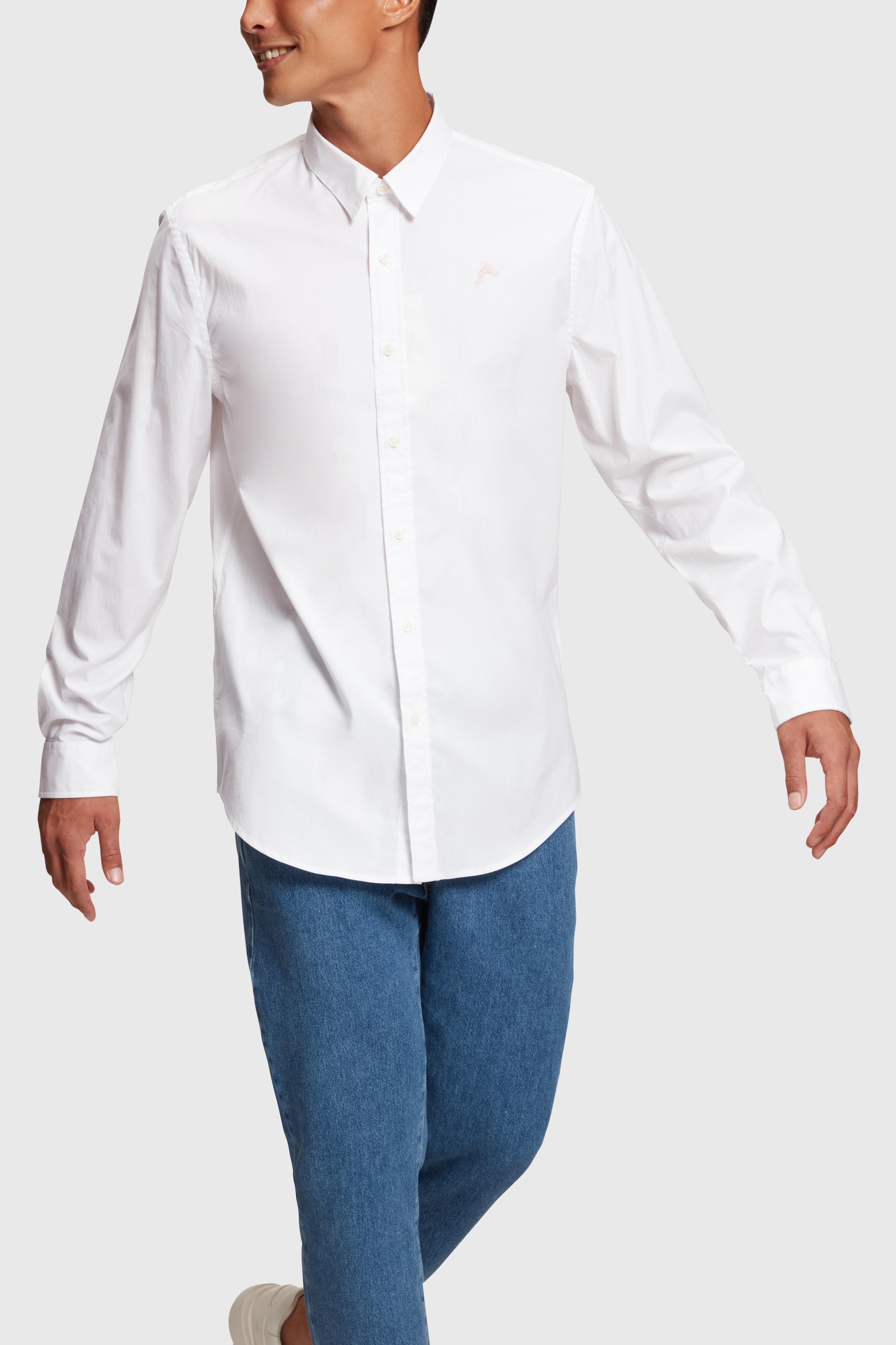 Chemise en popeline Slim Fit à badge dauphin