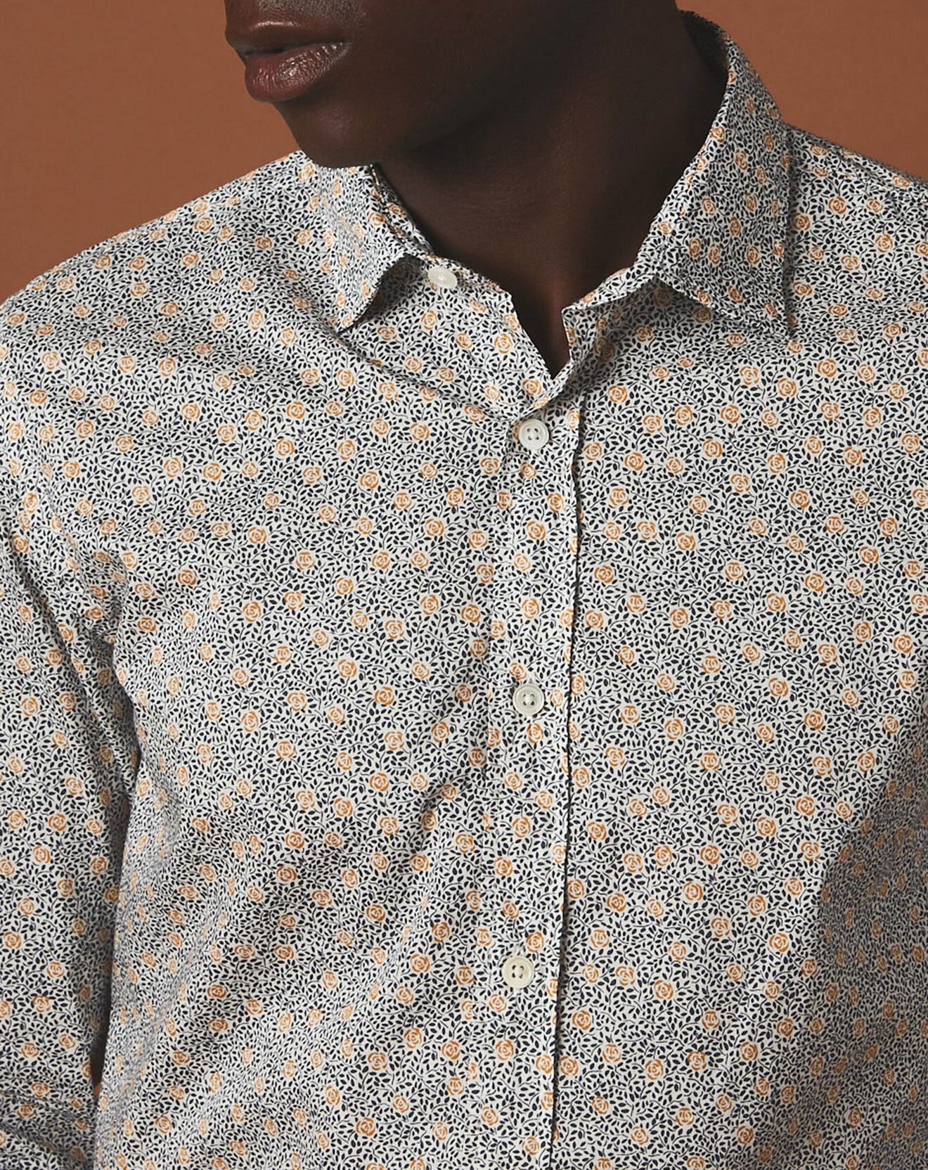 Hartford Chemise slim Sammy imprimée blanc/gold/navy