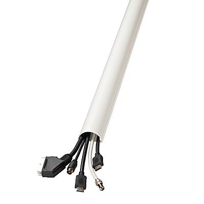 Moulure décorative demi-circulaire D-Line 50x25 mm blanche 1,5 m