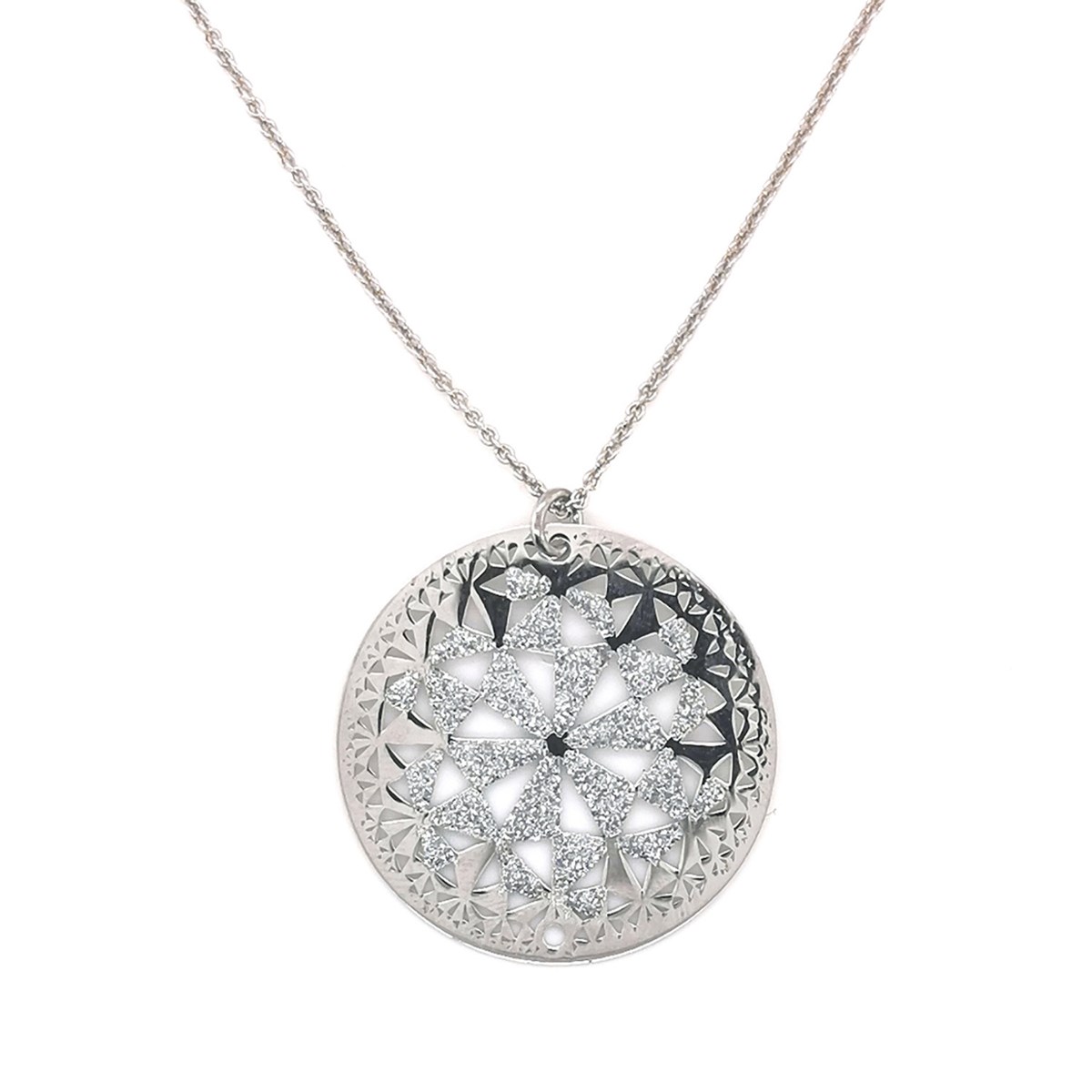 Collier Orus argent cercle ajouré pailletécollection Tatoo