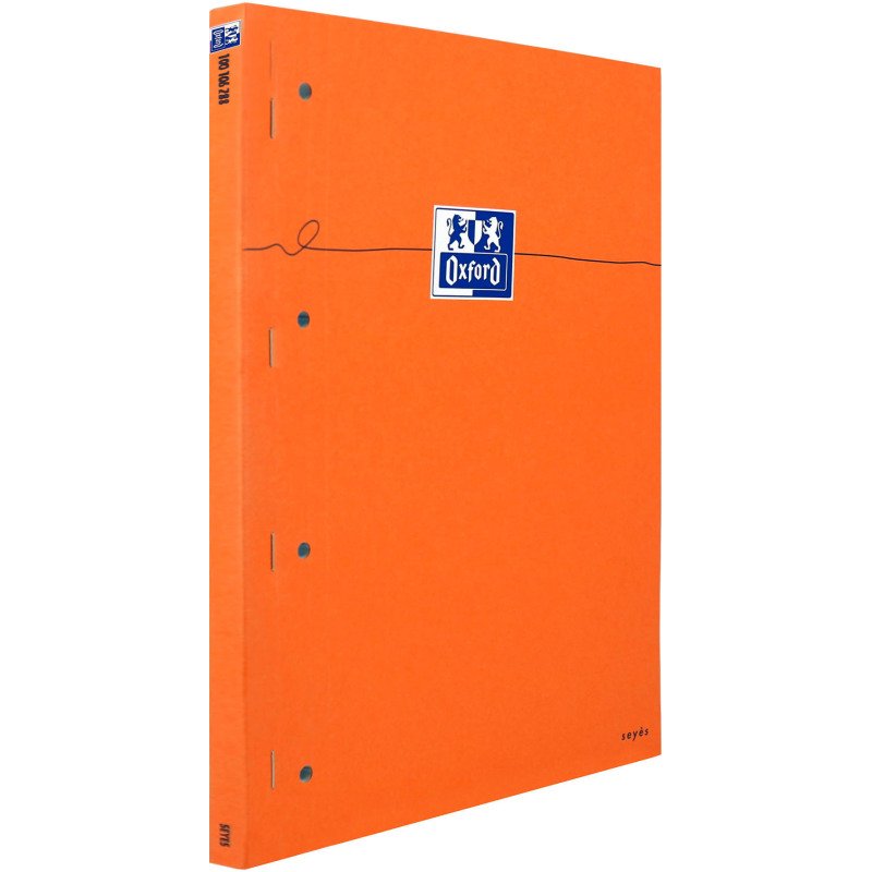 Bloc de bureau Oxford 23 x 29,7 cm agrafé orange - grands carreaux - 80 feuilles perforées
