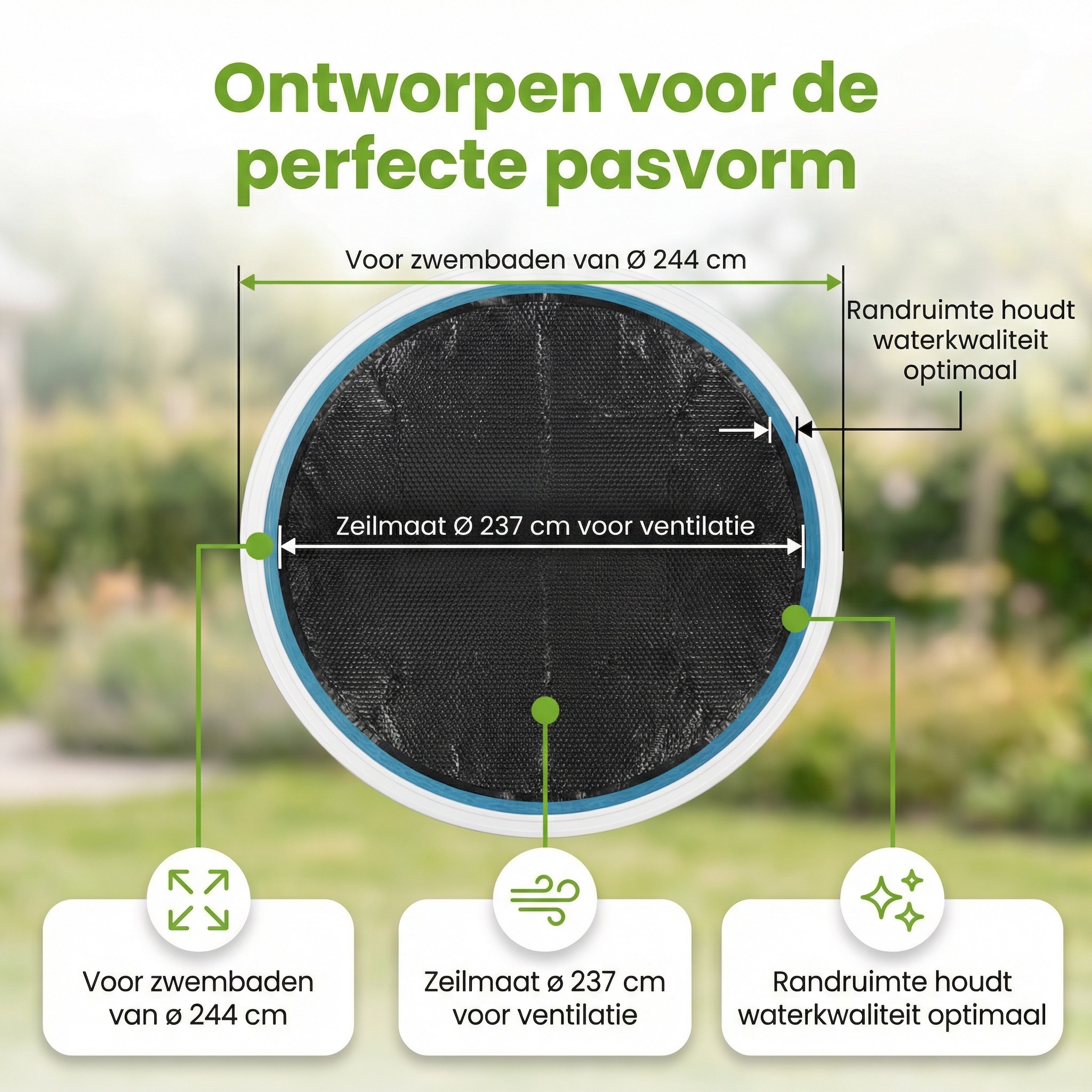 Comfortpool Pro ø244 cm afdekzeil - Black