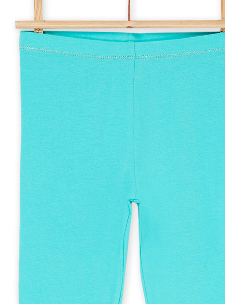 Legging bleu jade à taille élastiquée